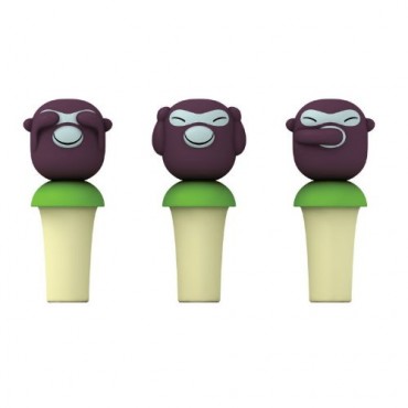 Alessi - Wijnstop Banana Boys (set van 3)